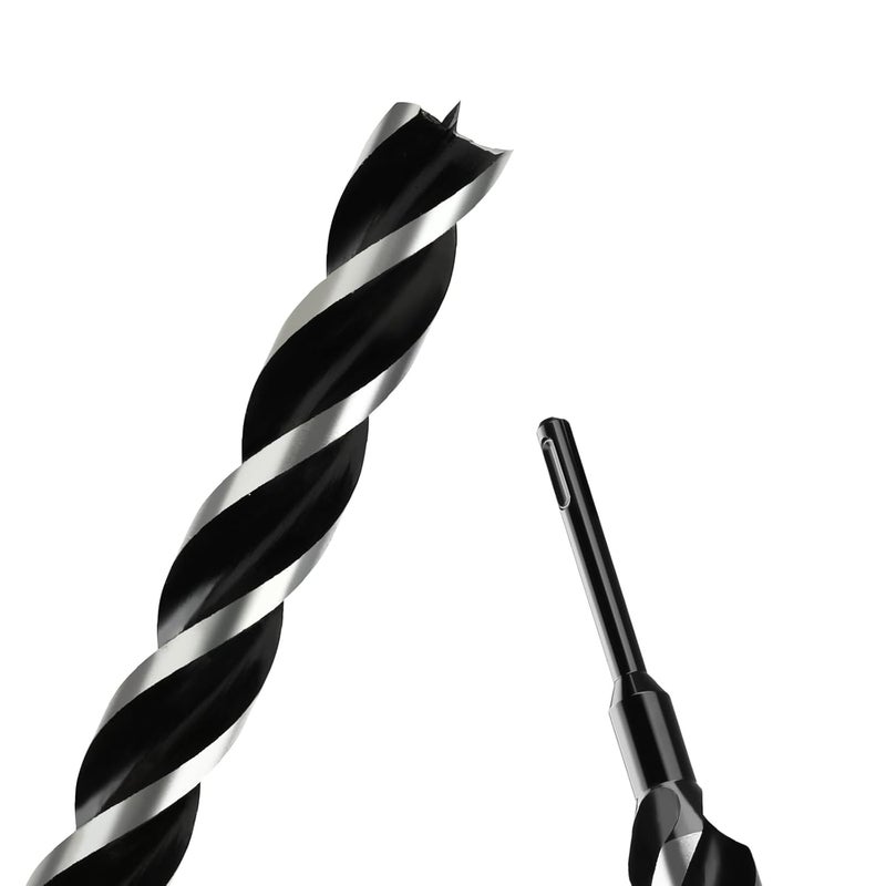 WOBLLMX 1-1/4" x 18" Auger Drill Bit with SDS Plus Shank for Wood,Tri Flute Ship Auger Long Drill Bit for Soft and Hard Wood,Tree Stump,Plastic,Drywall and Composite Materials - Image 1